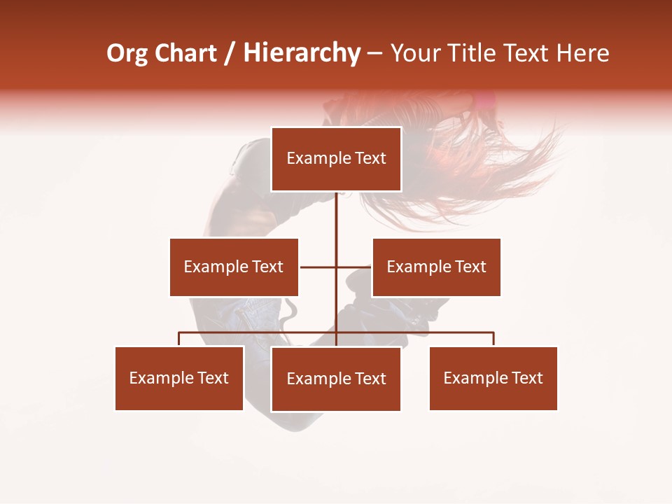 A Woman With Red Hair Is Dancing In The Air PowerPoint Template