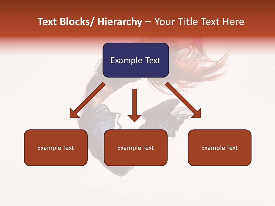 A Woman With Red Hair Is Dancing In The Air PowerPoint Template