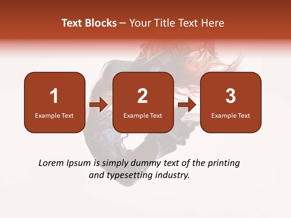 A Woman With Red Hair Is Dancing In The Air PowerPoint Template