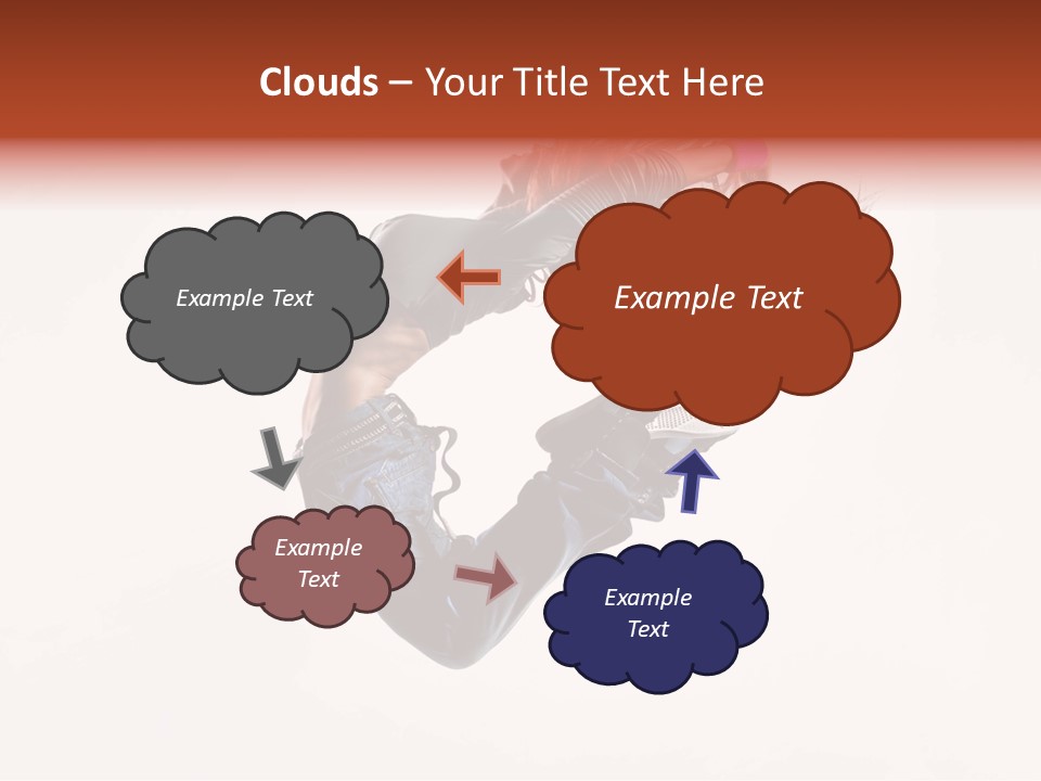 A Woman With Red Hair Is Dancing In The Air PowerPoint Template