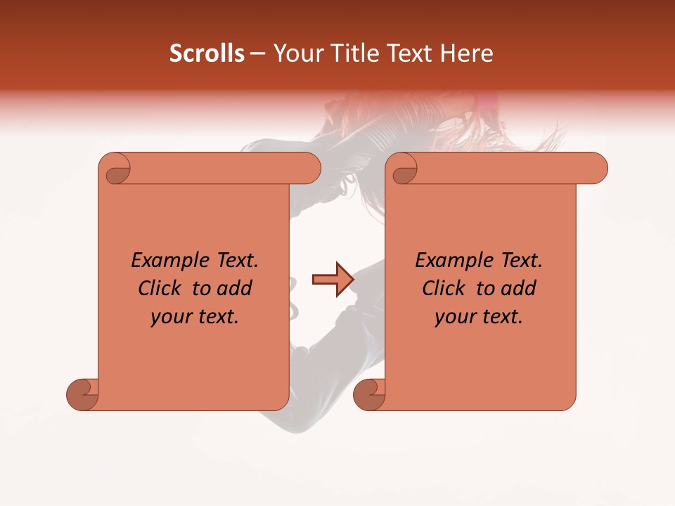 A Woman With Red Hair Is Dancing In The Air PowerPoint Template