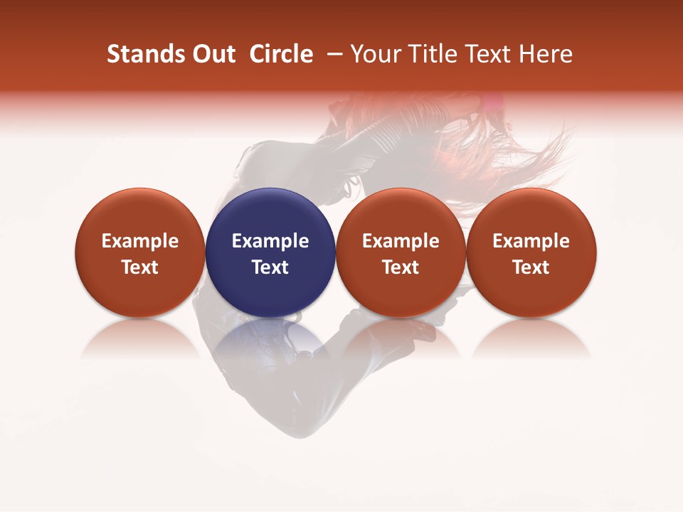 A Woman With Red Hair Is Dancing In The Air PowerPoint Template