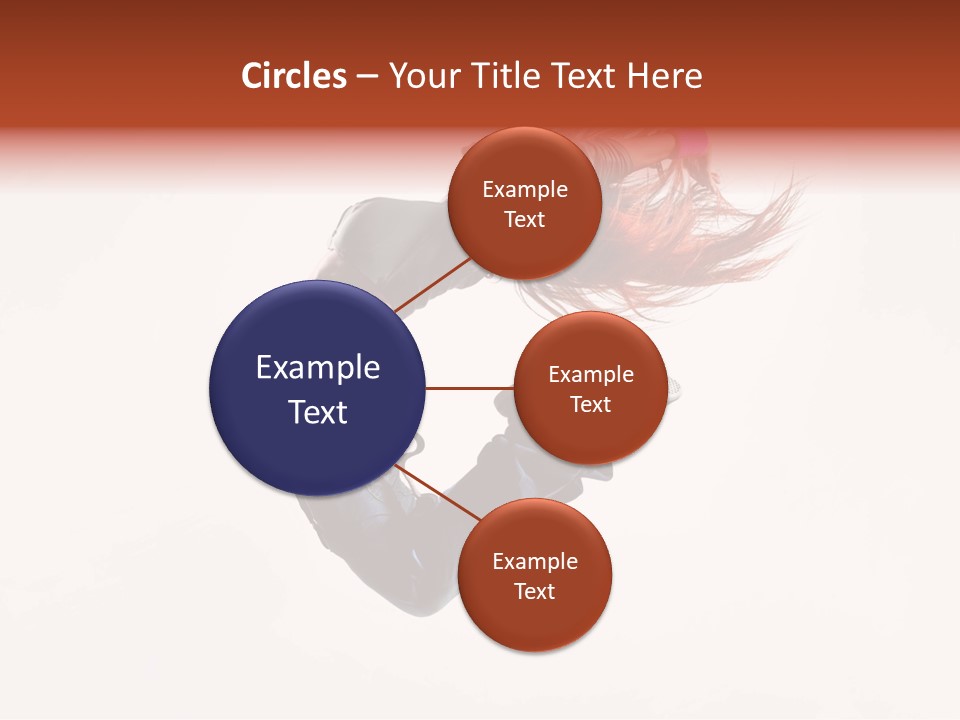 A Woman With Red Hair Is Dancing In The Air PowerPoint Template