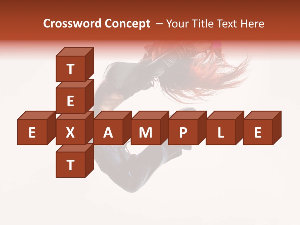 A Woman With Red Hair Is Dancing In The Air PowerPoint Template