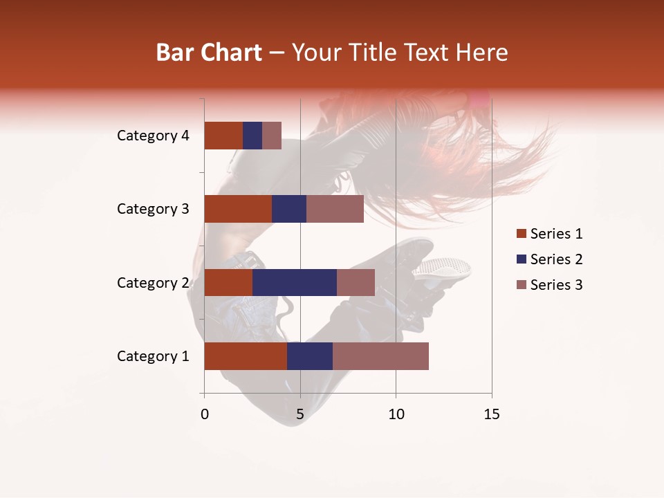 A Woman With Red Hair Is Dancing In The Air PowerPoint Template