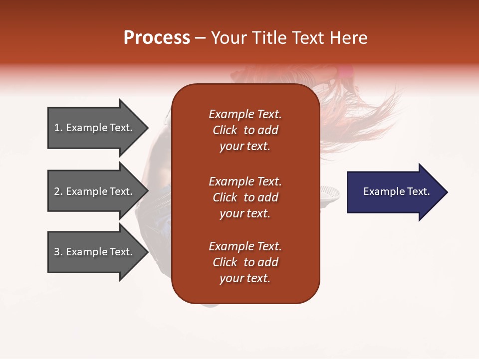 A Woman With Red Hair Is Dancing In The Air PowerPoint Template