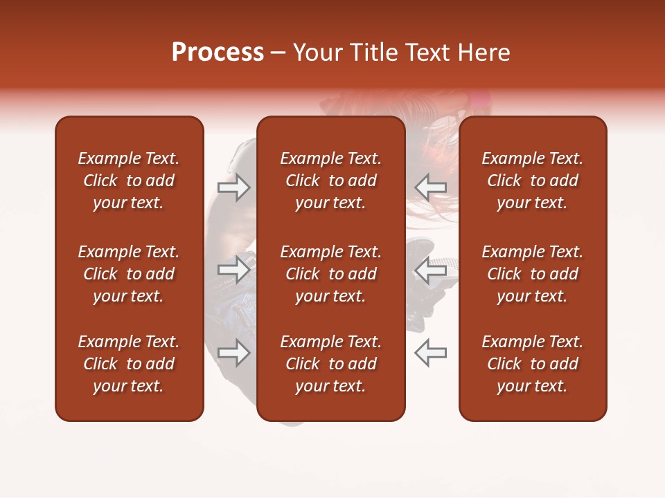A Woman With Red Hair Is Dancing In The Air PowerPoint Template