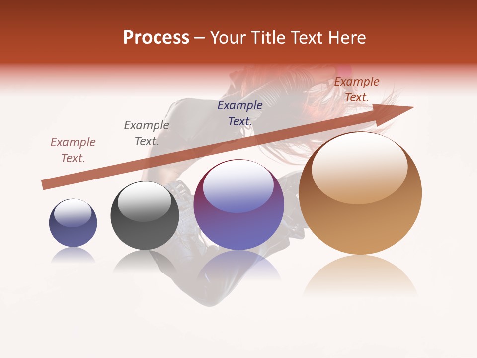 A Woman With Red Hair Is Dancing In The Air PowerPoint Template