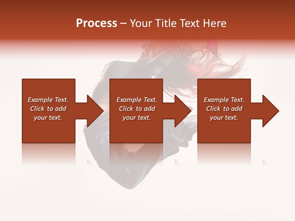 A Woman With Red Hair Is Dancing In The Air PowerPoint Template