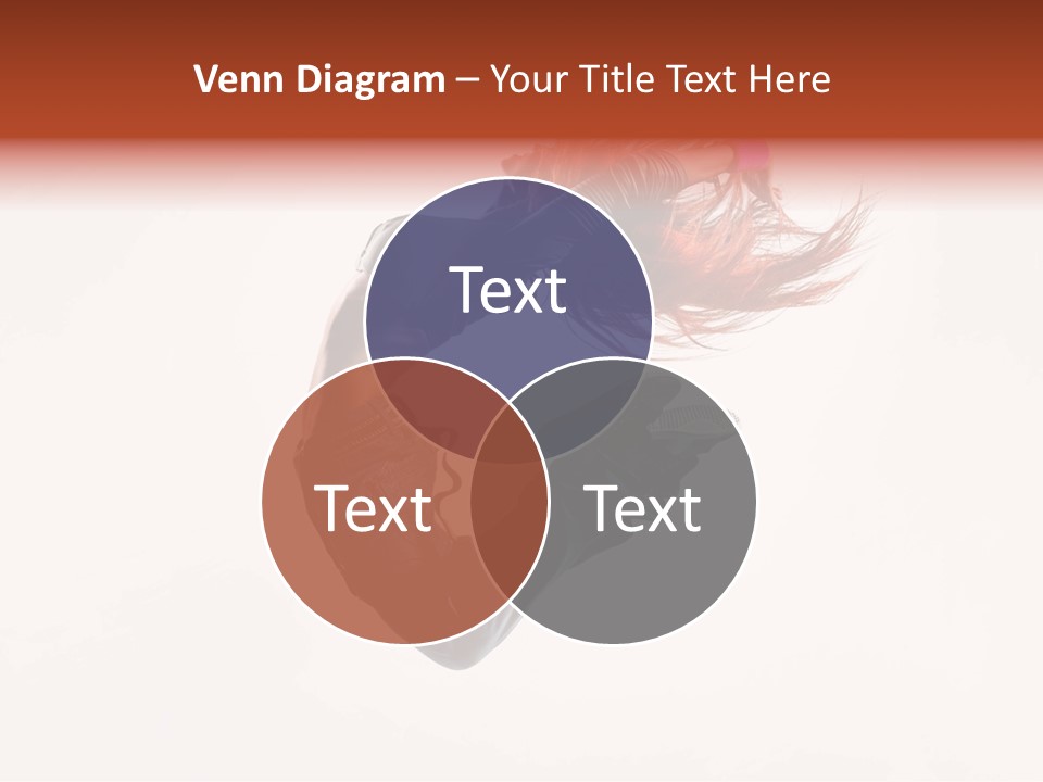 A Woman With Red Hair Is Dancing In The Air PowerPoint Template