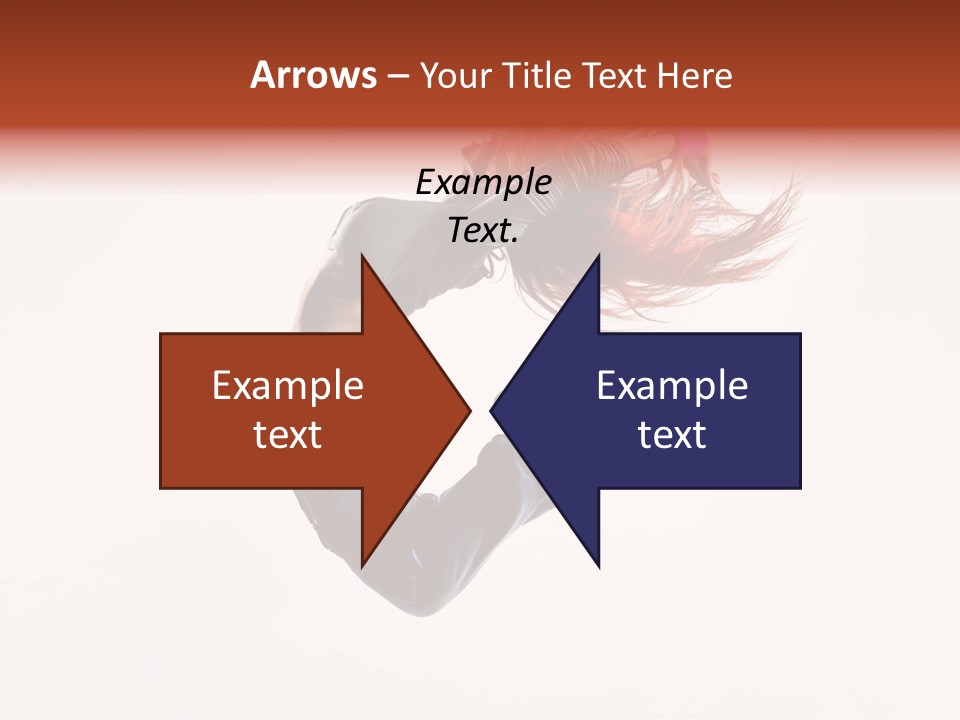 A Woman With Red Hair Is Dancing In The Air PowerPoint Template