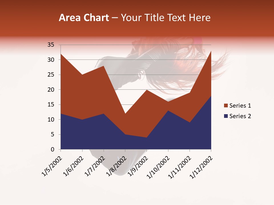 A Woman With Red Hair Is Dancing In The Air PowerPoint Template