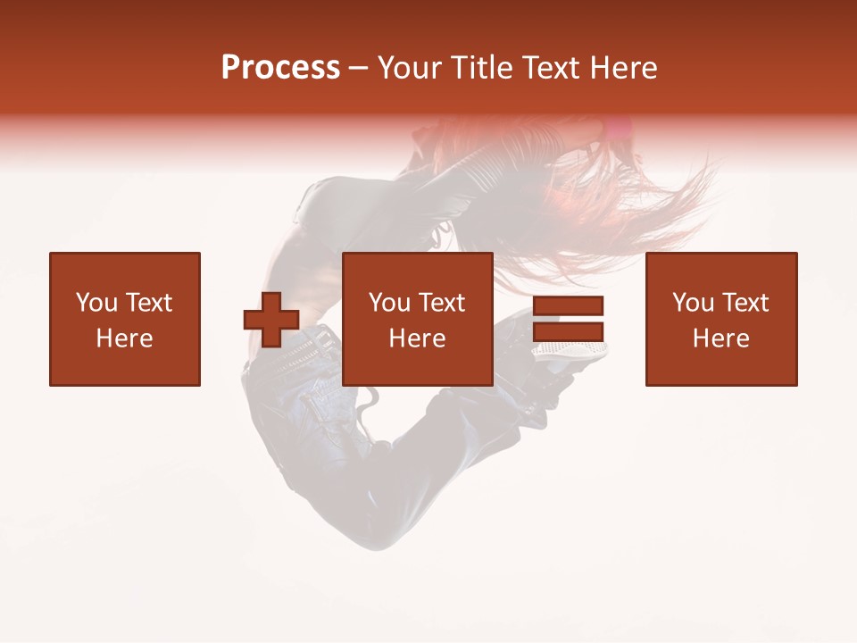 A Woman With Red Hair Is Dancing In The Air PowerPoint Template