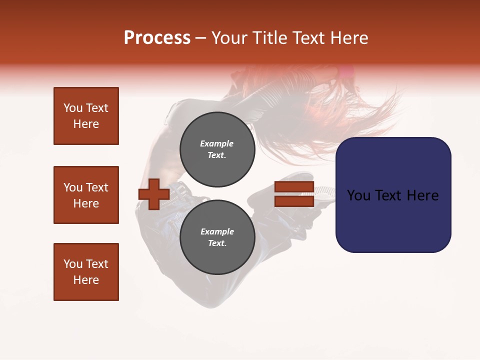 A Woman With Red Hair Is Dancing In The Air PowerPoint Template