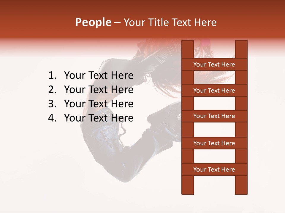 A Woman With Red Hair Is Dancing In The Air PowerPoint Template