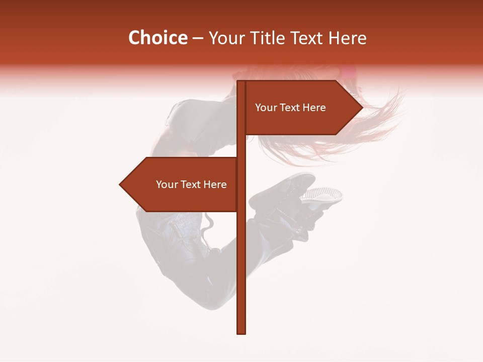 A Woman With Red Hair Is Dancing In The Air PowerPoint Template