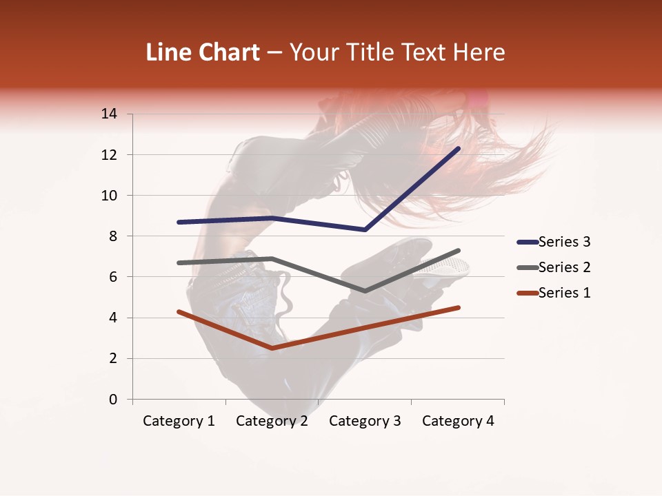 A Woman With Red Hair Is Dancing In The Air PowerPoint Template
