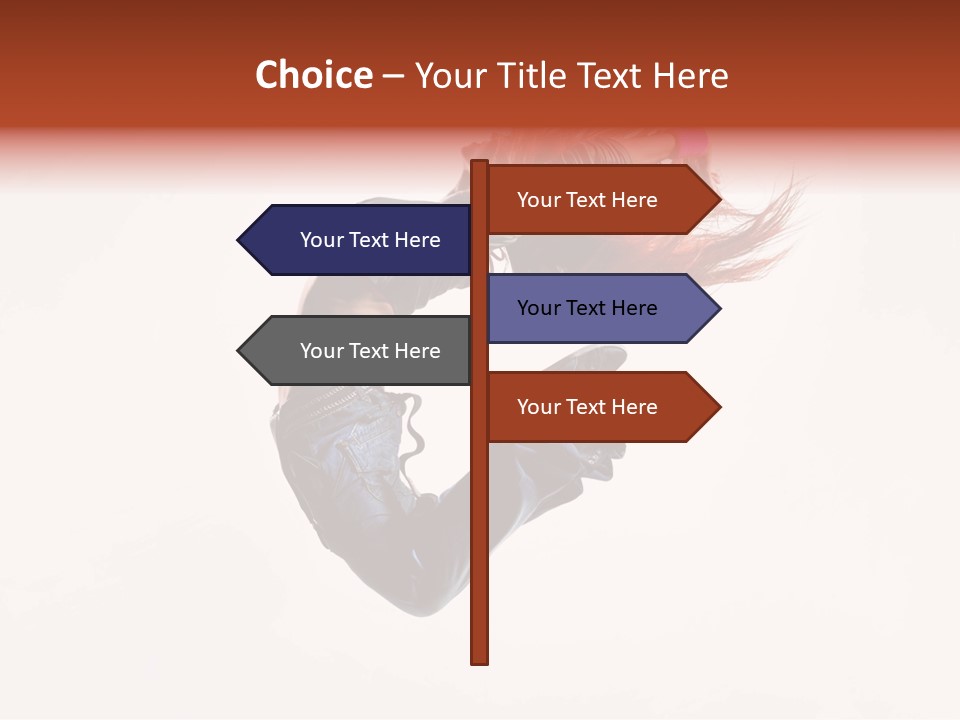 A Woman With Red Hair Is Dancing In The Air PowerPoint Template