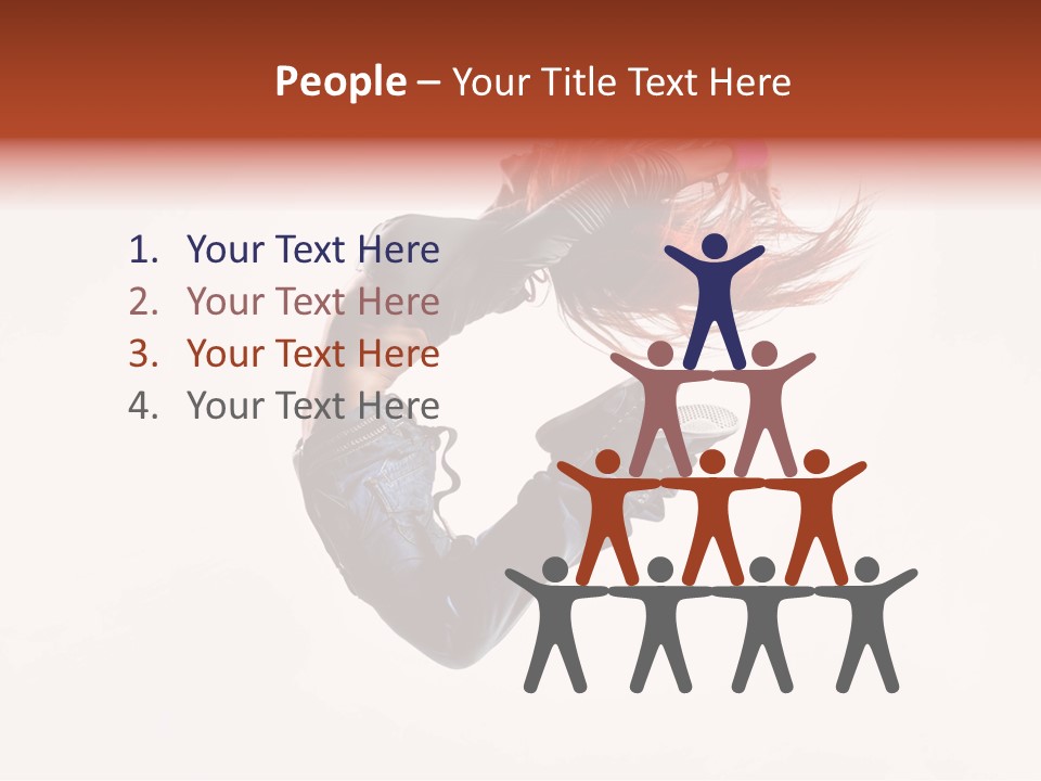 A Woman With Red Hair Is Dancing In The Air PowerPoint Template