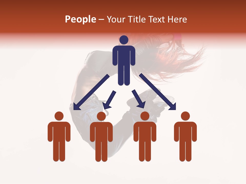 A Woman With Red Hair Is Dancing In The Air PowerPoint Template