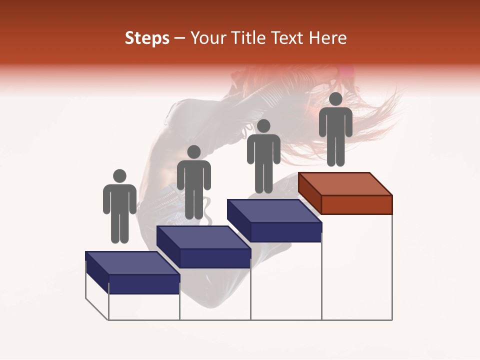 A Woman With Red Hair Is Dancing In The Air PowerPoint Template