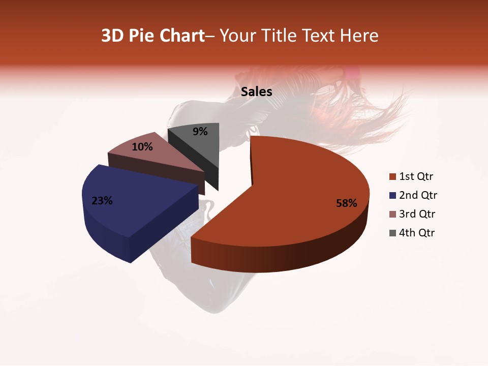 A Woman With Red Hair Is Dancing In The Air PowerPoint Template