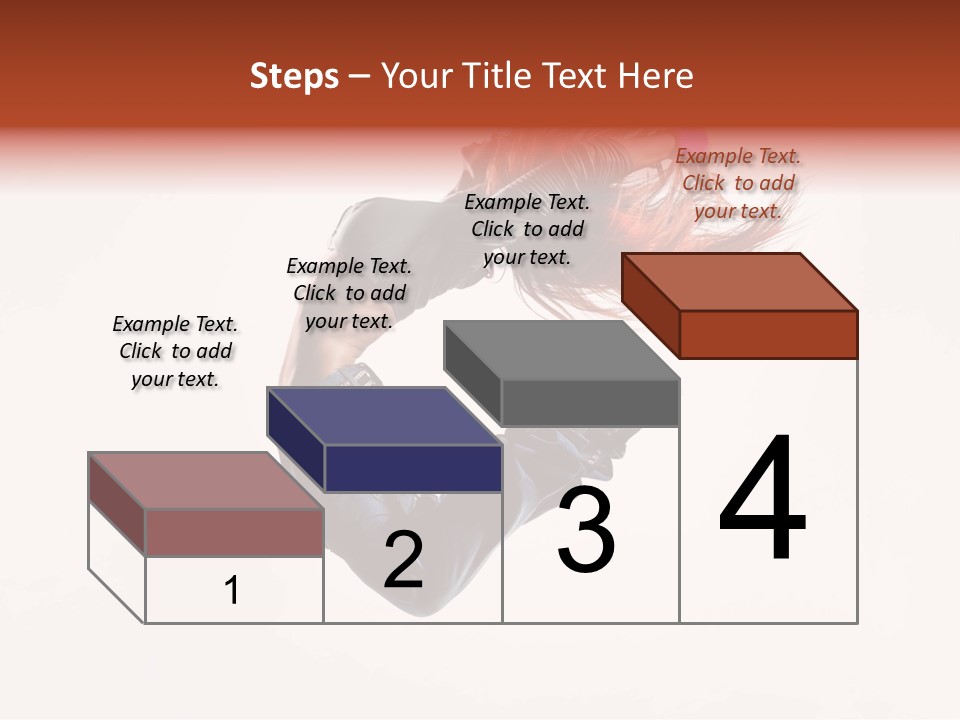 A Woman With Red Hair Is Dancing In The Air PowerPoint Template