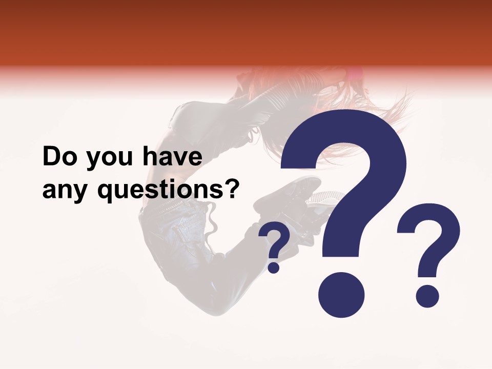 A Woman With Red Hair Is Dancing In The Air PowerPoint Template