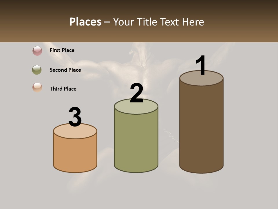 A Bodybuilding Man With His Arms Up In The Air PowerPoint Template