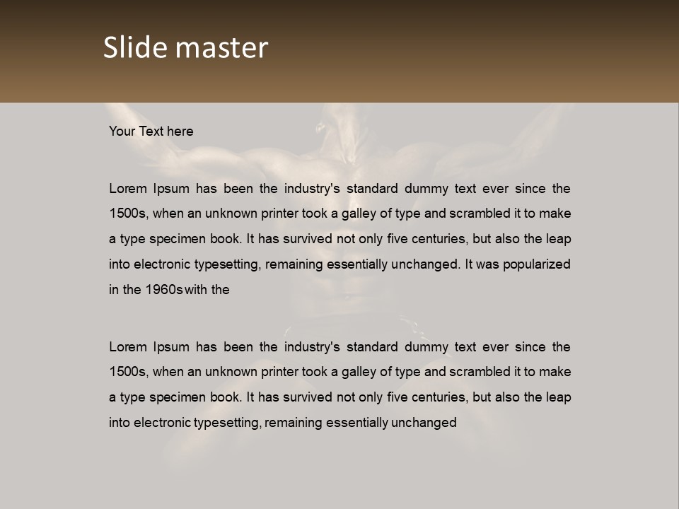 A Bodybuilding Man With His Arms Up In The Air PowerPoint Template