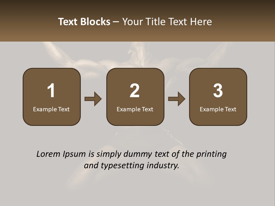 A Bodybuilding Man With His Arms Up In The Air PowerPoint Template