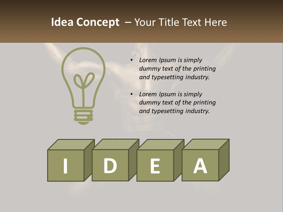 A Bodybuilding Man With His Arms Up In The Air PowerPoint Template