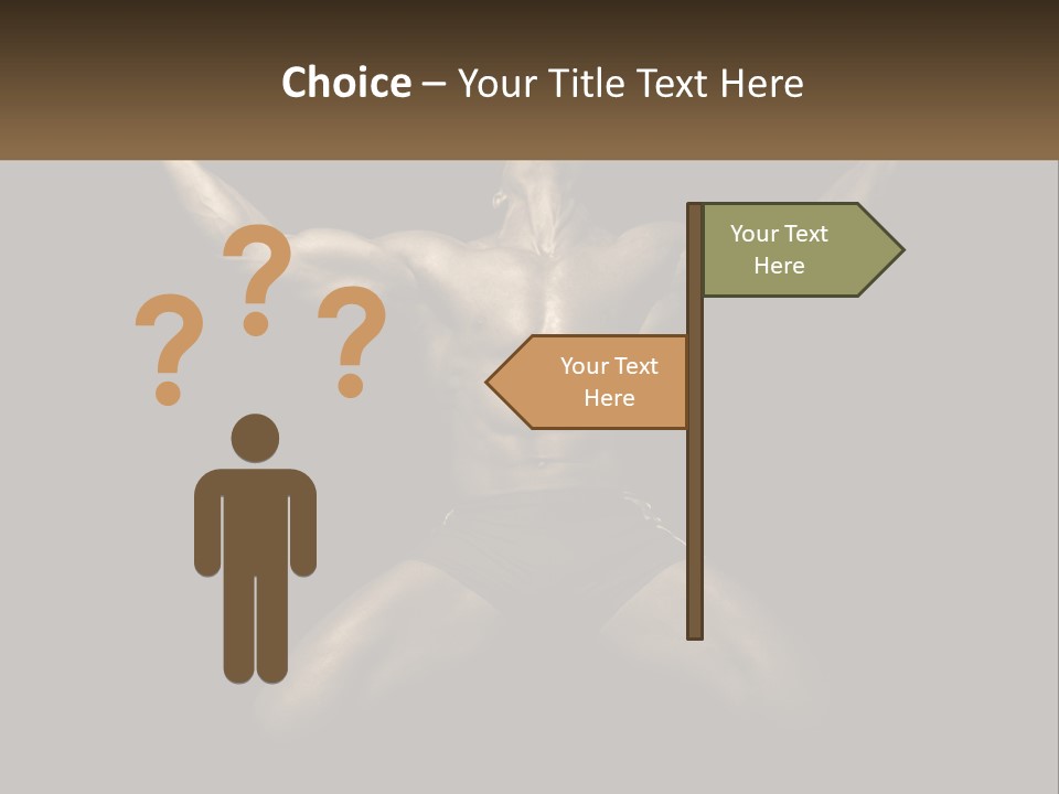 A Bodybuilding Man With His Arms Up In The Air PowerPoint Template