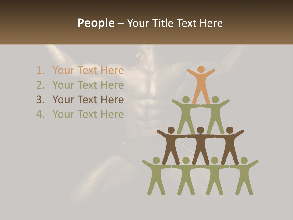 A Bodybuilding Man With His Arms Up In The Air PowerPoint Template