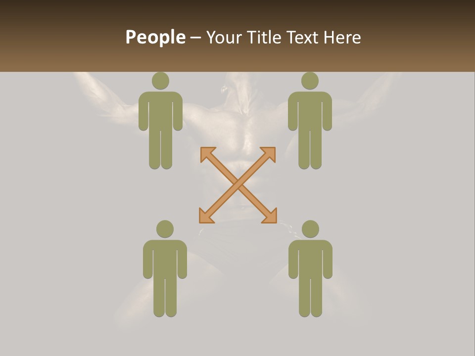 A Bodybuilding Man With His Arms Up In The Air PowerPoint Template