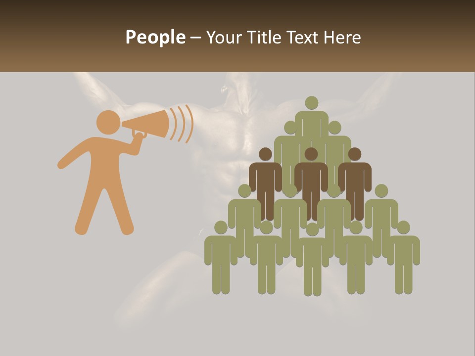 A Bodybuilding Man With His Arms Up In The Air PowerPoint Template