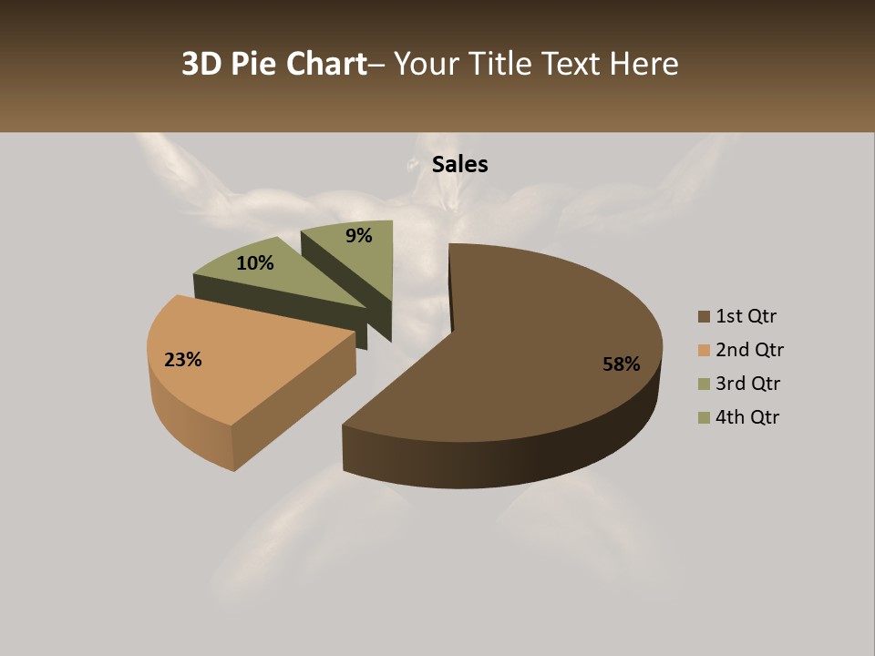 A Bodybuilding Man With His Arms Up In The Air PowerPoint Template