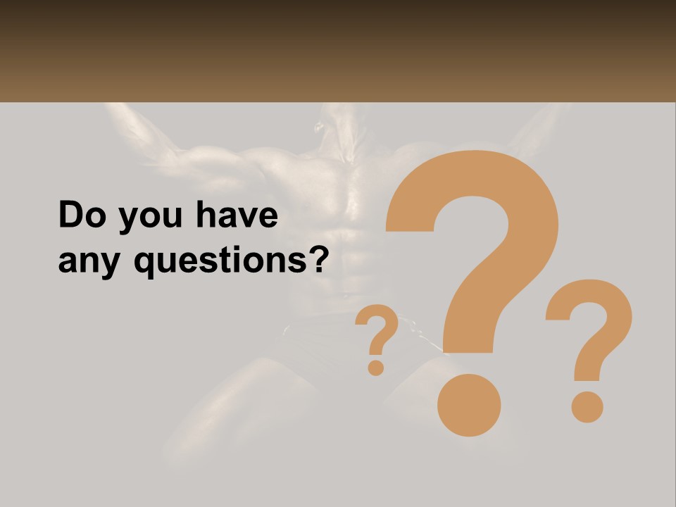 A Bodybuilding Man With His Arms Up In The Air PowerPoint Template