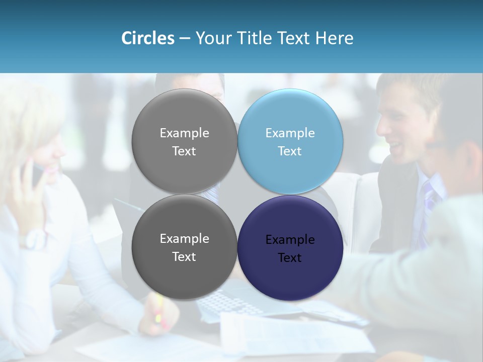 A Group Of People Sitting Around A Table Shaking Hands PowerPoint Template