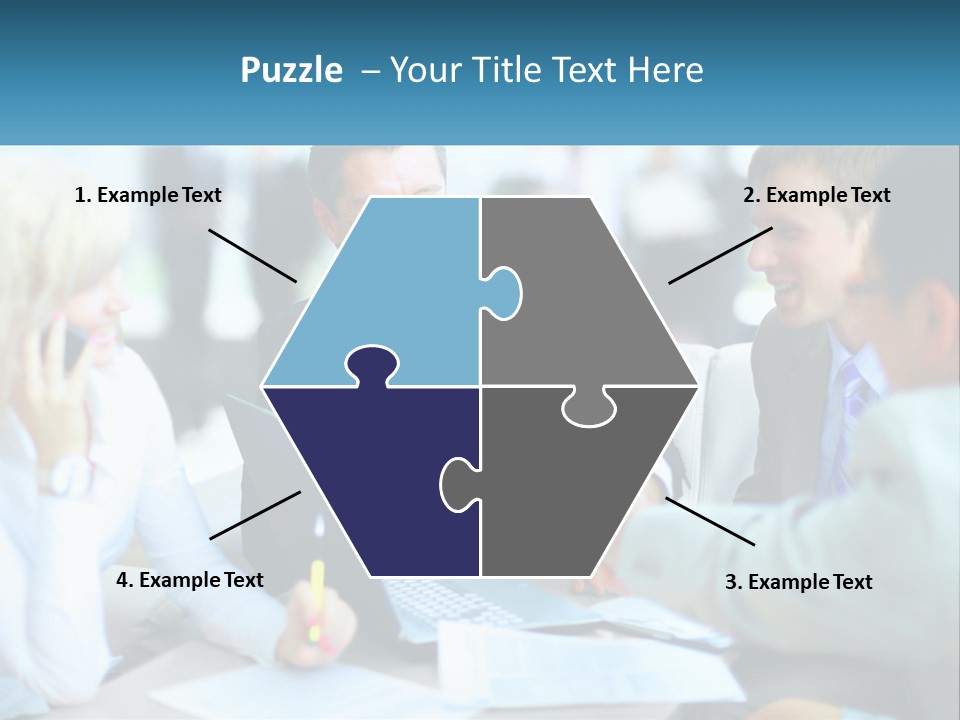 A Group Of People Sitting Around A Table Shaking Hands PowerPoint Template