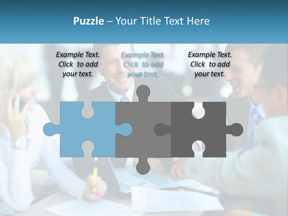 A Group Of People Sitting Around A Table Shaking Hands PowerPoint Template