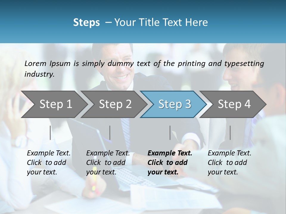 A Group Of People Sitting Around A Table Shaking Hands PowerPoint Template