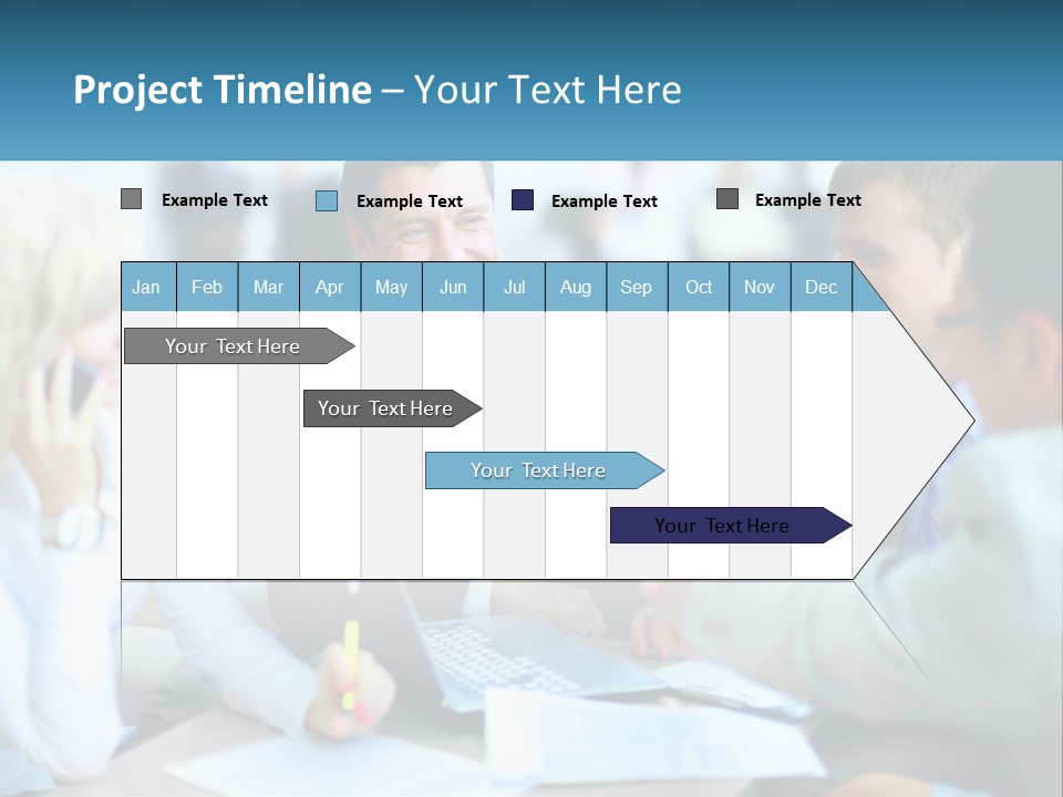 A Group Of People Sitting Around A Table Shaking Hands PowerPoint Template