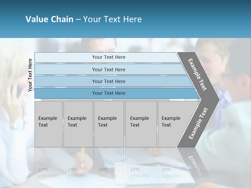 A Group Of People Sitting Around A Table Shaking Hands PowerPoint Template