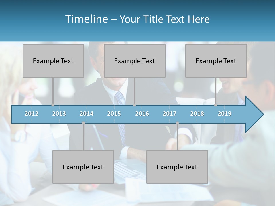 A Group Of People Sitting Around A Table Shaking Hands PowerPoint Template