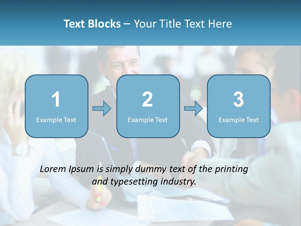A Group Of People Sitting Around A Table Shaking Hands PowerPoint Template