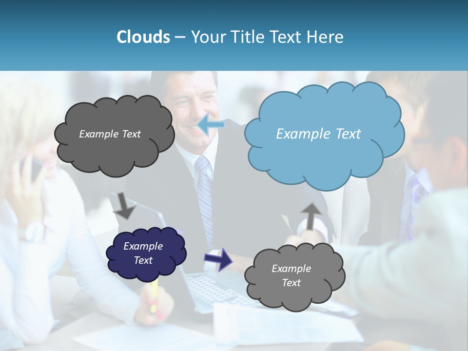 A Group Of People Sitting Around A Table Shaking Hands PowerPoint Template