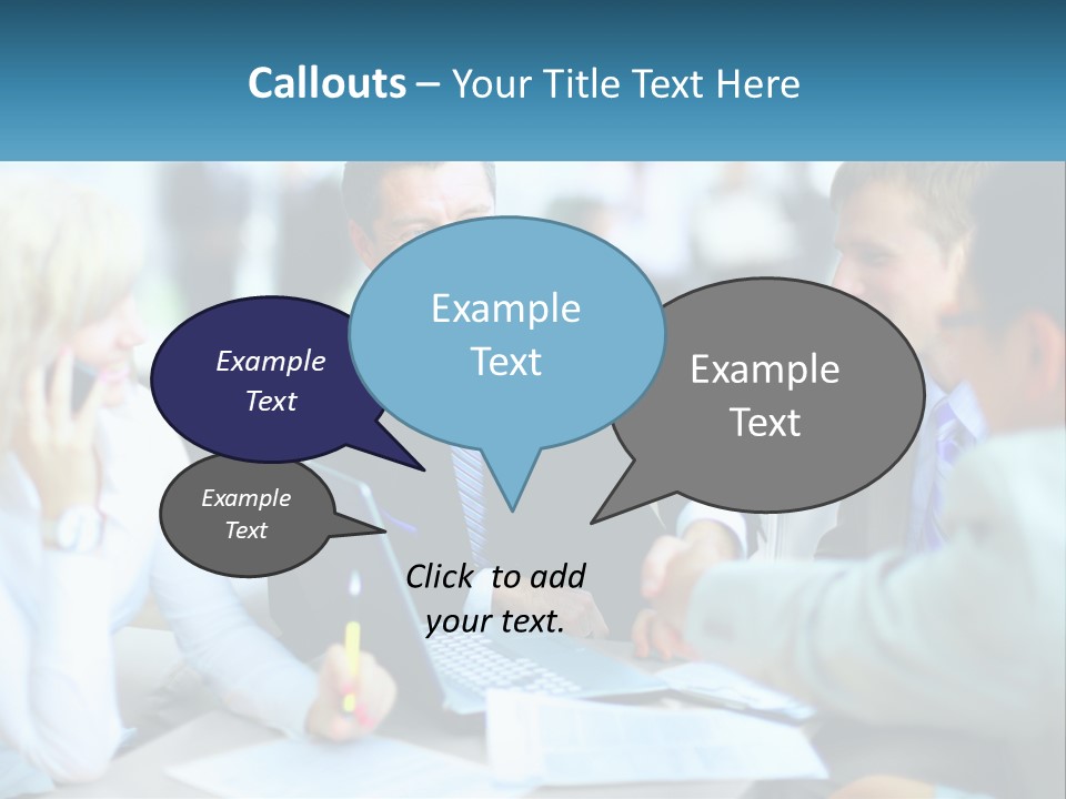 A Group Of People Sitting Around A Table Shaking Hands PowerPoint Template
