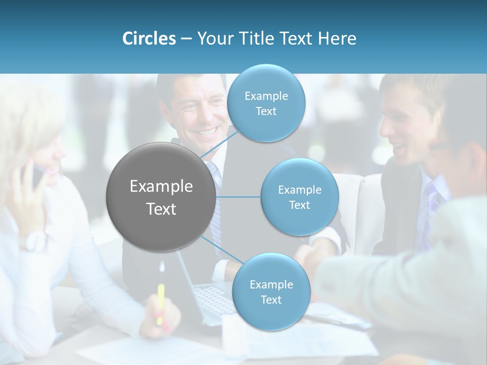 A Group Of People Sitting Around A Table Shaking Hands PowerPoint Template