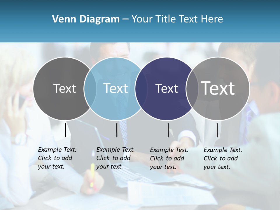 A Group Of People Sitting Around A Table Shaking Hands PowerPoint Template
